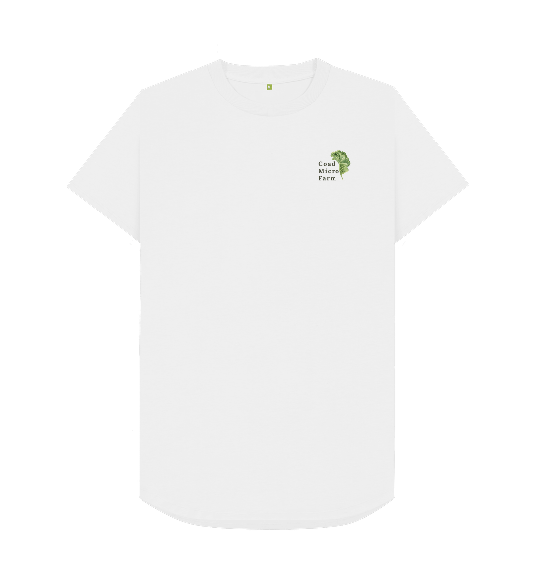 White Mens Longline Carrot T-Shirt